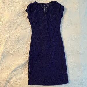 Bisou Blue-Purple Lace Dress